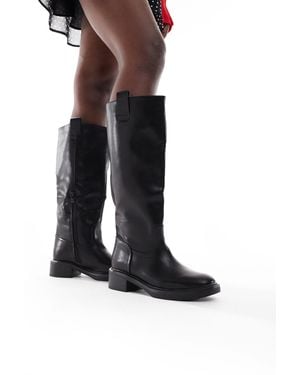 SEQWL Wide Fit Twix Knee Boots - Black