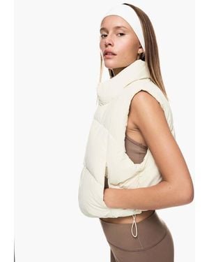 Bershka Cropped Puffer Gilet - White