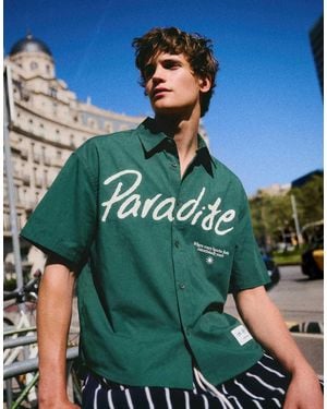 Bershka – kurzärmliges oversize-hemd - Blau
