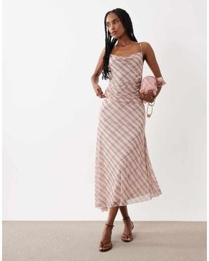 Mango Illo Asymmetric Hem Midi Skirt - Pink