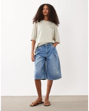 BOSS – lässige, locker geschnittene jeansshorts - Blau
