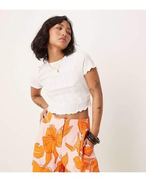 ASOS Petite High Waist Seam Detail Tailored Shorts With Linen - Orange