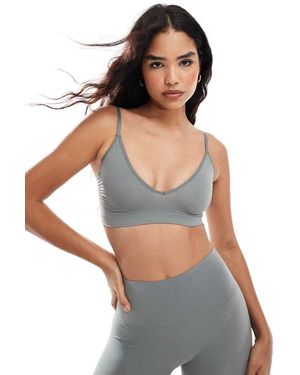 Vero Moda Sujetador Salvia Sin Costuras Con Escote De Pico De (Parte De Un Conjunto) - Gris
