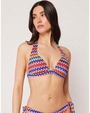 Calzedonia Vibrant Chevron Halter Neck Bikini - Red