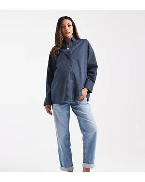ASOS Asos Design Maternity High Rise Relaxed Mom Jeans - Blue