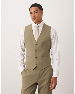 ASOS Skinny Suit Vest - Natural