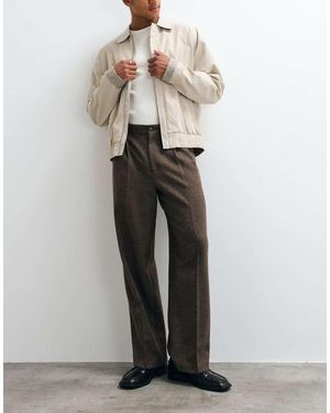 ASOS Tailored Wide Leg Trousers With Wool - White