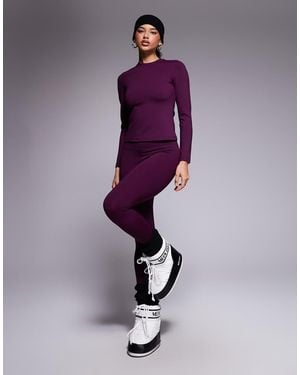 ASOS 4505 Ski & Snow Asos 4505 Ski Fleece Back Base Layer leggings With Thermal Treatment - Purple