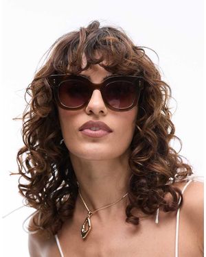 Jimmy Fairly The Maya Large Square Sunglasses - Brown