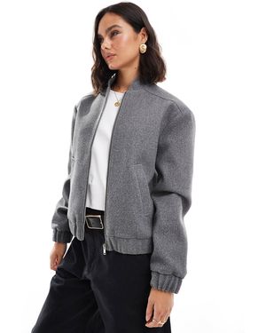 Miss Selfridge Brushed Oversized Bomber - Gray