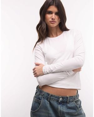 Weekday Slim Fit Long Sleeve T-shirt - White