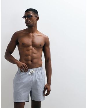 GANT Striped Seersucker Swim Shorts - Brown