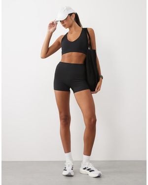 4505 Micro Rib 3" High Waist Legging Short - Black