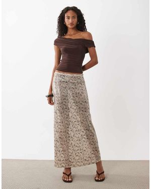 Motel Vanessa Maxi Sequin Skirt - White