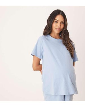 ASOS Camiseta De Pijama Con Abertura Lateral Y Diseño Para Lactancia Mix & Match De Asos Design Maternity - Azul