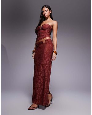 South Beach Falda Playera Larga Color Óxido De Devoré De -Naranja - Morado