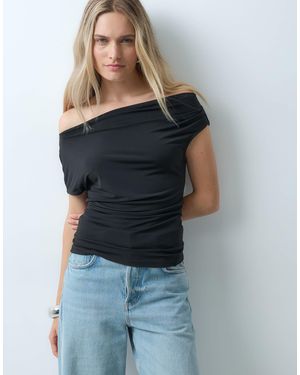 ONLY Asymmetrisches schulterfreies top - Blau