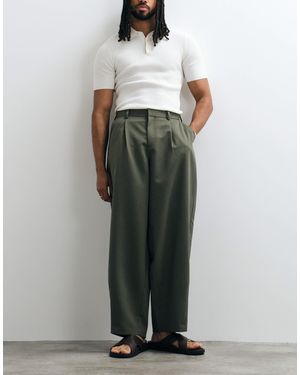ASOS Smart Pleated Wide Barrel Leg Pants - Green