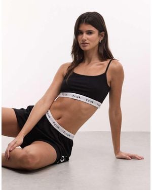 French Connection Fcuk Waist Band Logo Pyjama Set On - Black