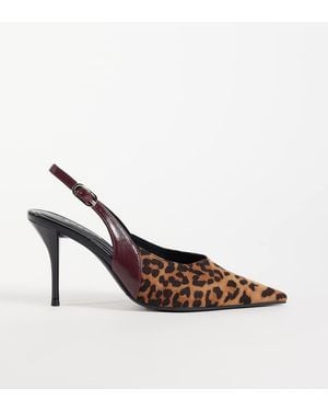 Asos Design Wide Fit Serena Slingback Stiletto Heels - Multicolour