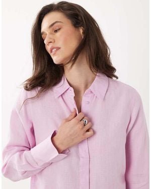 Mango 100% Linen Shirt - Pink