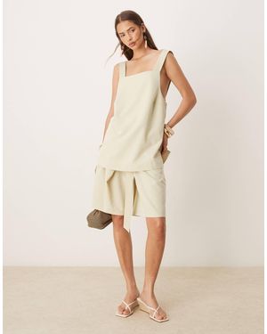 ASOS Tailored Longline Utility Shorts Co-Ord - Natural