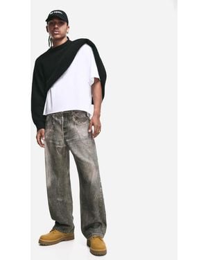 Bershka – baggy jeans - Weiß