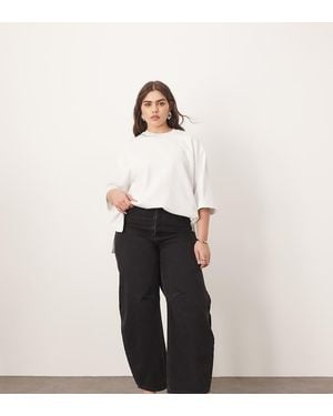 ARRANGE Vaqueros Negro Lavado De Pernera Barrel Sydney De Curve - Blanco