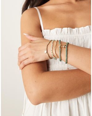 ASOS Shell Design Bracelet 5 Pack - Natural