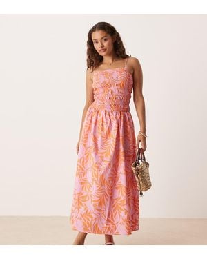 JDY Petite Shirred Maxi Cami Dress - Pink