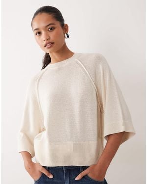 ASOS Strickpullover mit raglanärmeln und details - Natur