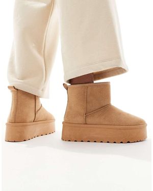 SEQWL Botas Con Plataforma Plana De -Neutro