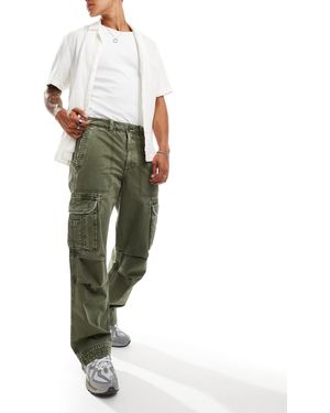 Abercrombie & Fitch – baggy reissue – cargohose aus twill - Grün