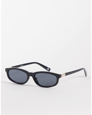 ASOS – schmale, oval-eckige sonnenbrille - Blau