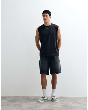 ASOS Mid Length Denim Jorts - White