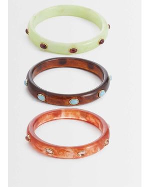 Mango Pack Of Statement Bangles - White