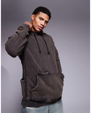 Liquor N Poker Pocket Detail Hoodie - Grey