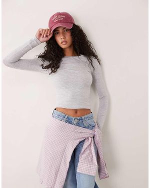 Cotton On Maglia Liscia A Maniche Lunghe Grigia - Grigio