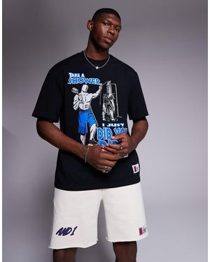 AND1 Oversized T-shirt With Sports Graphic - Blue