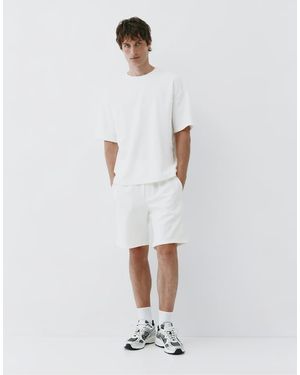 Pull&Bear Bermuda Vestibilità Comoda Sporco - Bianco