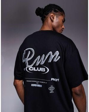 4505 Run Club Back Print Quick Dry Mesh Training T-shirt - Blue