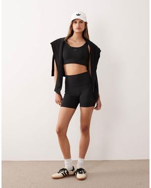 adidas Originals Three Stripes Studios Booty Shorts - Natural