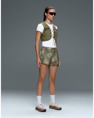 Oysho Printed Mid Rise 2-In-1 Technical Shorts - Green
