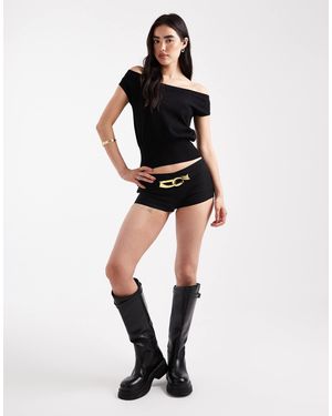Edikted Hook Belt Micro Shorts - Black