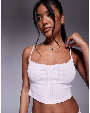 Oh Polly Sweetheart Cami Lounge Top Co-Ord - White