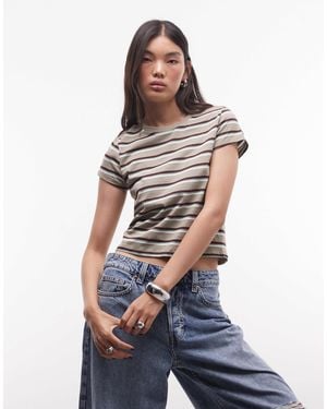 Monki T-shirt mit en streifen - Blau