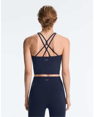 Oysho Comfortlux Strap Tank Top With Cups - Blue
