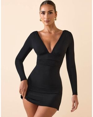 Oh Polly Jessa Long Sleeve Mini Dress - Black