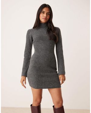 Pretty Lavish Knit Mini Skirt - Gray