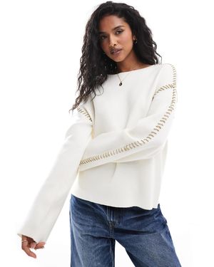 Y.A.S Y.a.s - pull à coutures contrastantes - crème - Blanc